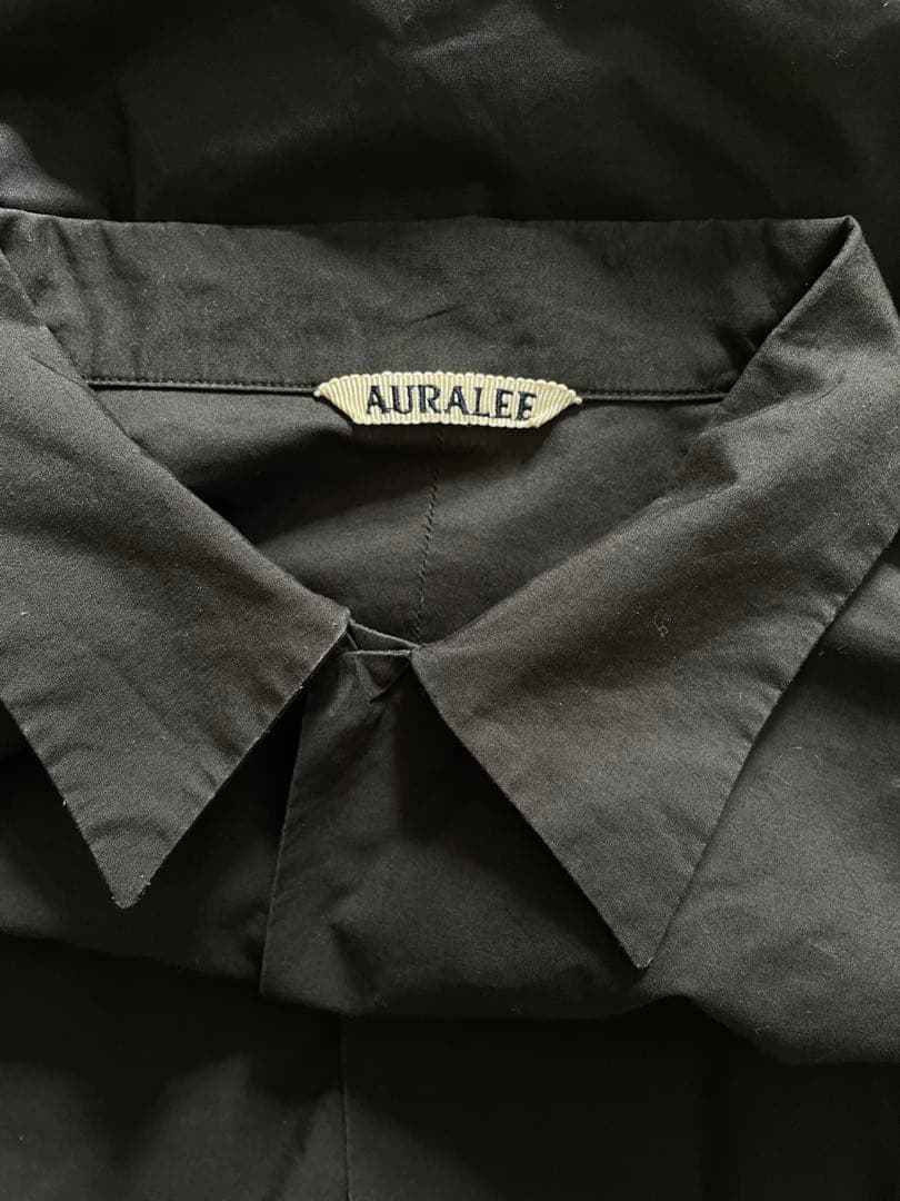 y*@様 オーラリー オープンカラーシャツ 18ss ブラック サイズ4