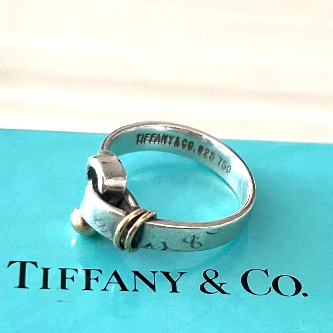❤︎ティファニー❤︎ フック&アイ シルバー×ゴールド フープリング 約16号