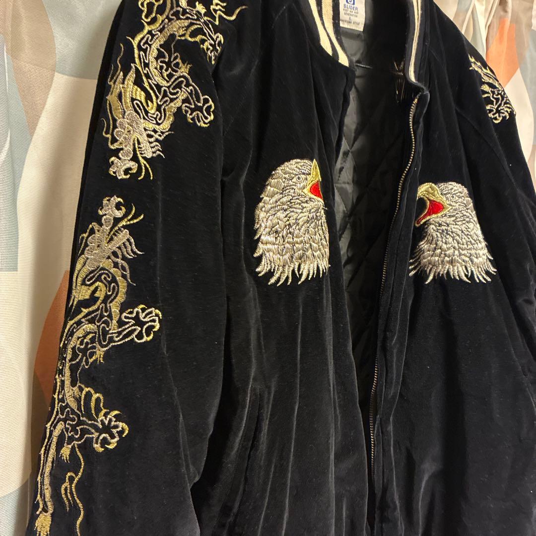 別珍 SLIDER スライダー 刺繍 ベロア スカジャン スーベニアジャケット