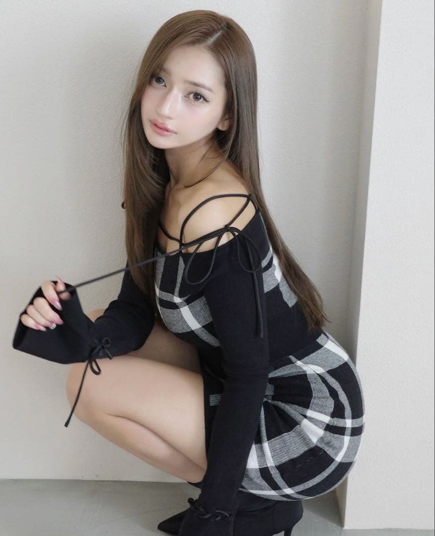 Randy stringcoreminidress ニットワンピ　ランディ