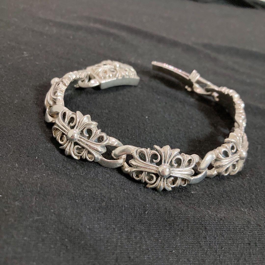 silver925フローラルクロスブレスレット 925ヴィンテージブレスレット