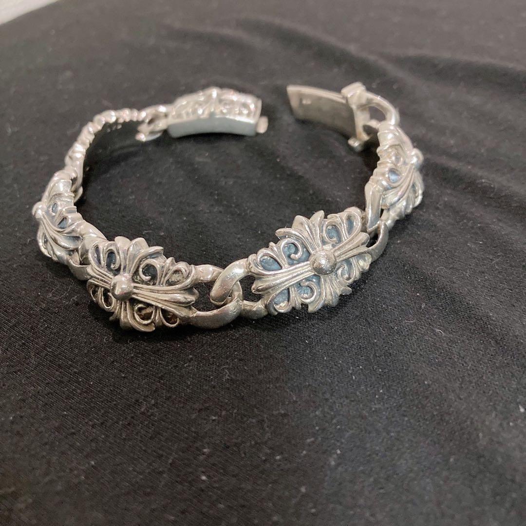 silver925フローラルクロスブレスレット 925ヴィンテージブレスレット