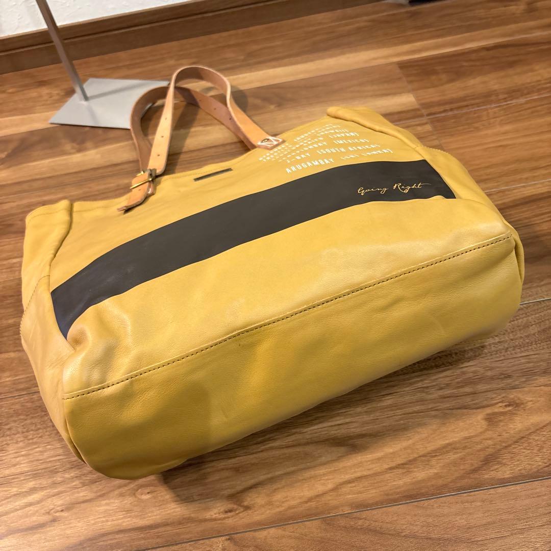 【美品】MSPC マスターピース レザー 本革製 トートバッグ マスタードA4◎