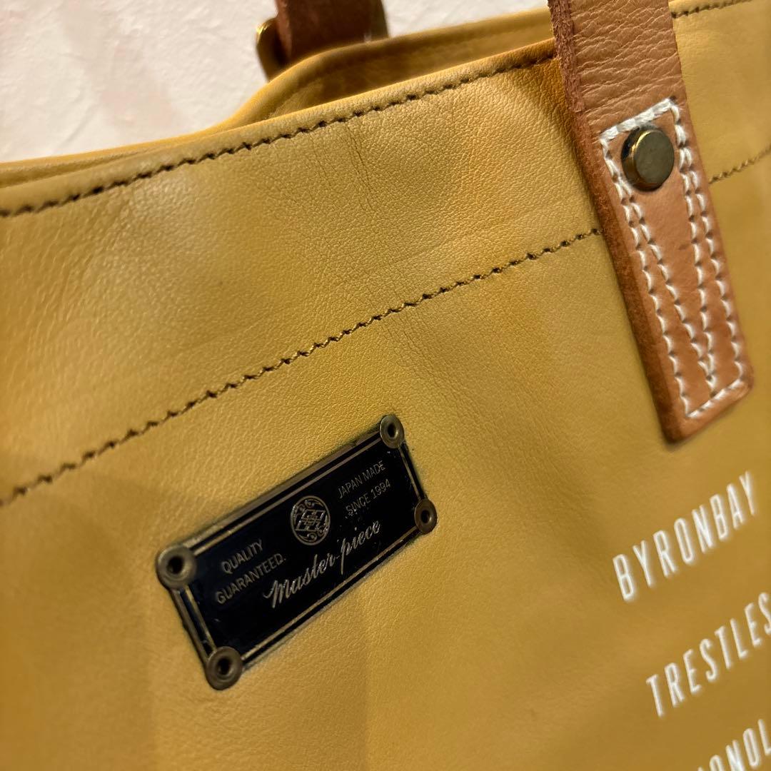 【美品】MSPC マスターピース レザー 本革製 トートバッグ マスタードA4◎