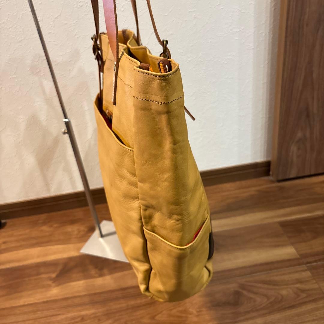 【美品】MSPC マスターピース レザー 本革製 トートバッグ マスタードA4◎