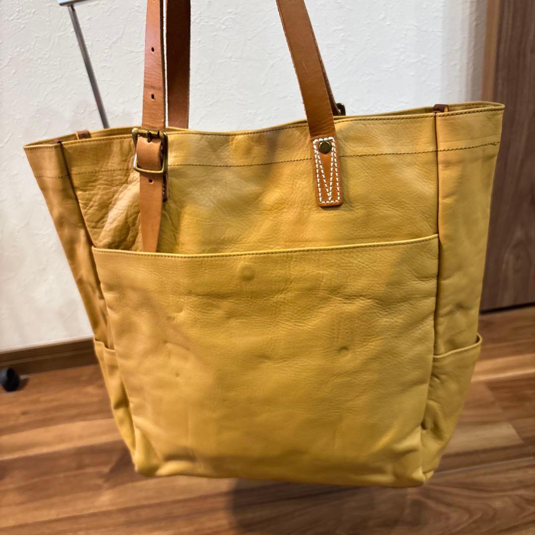 【美品】MSPC マスターピース レザー 本革製 トートバッグ マスタードA4◎