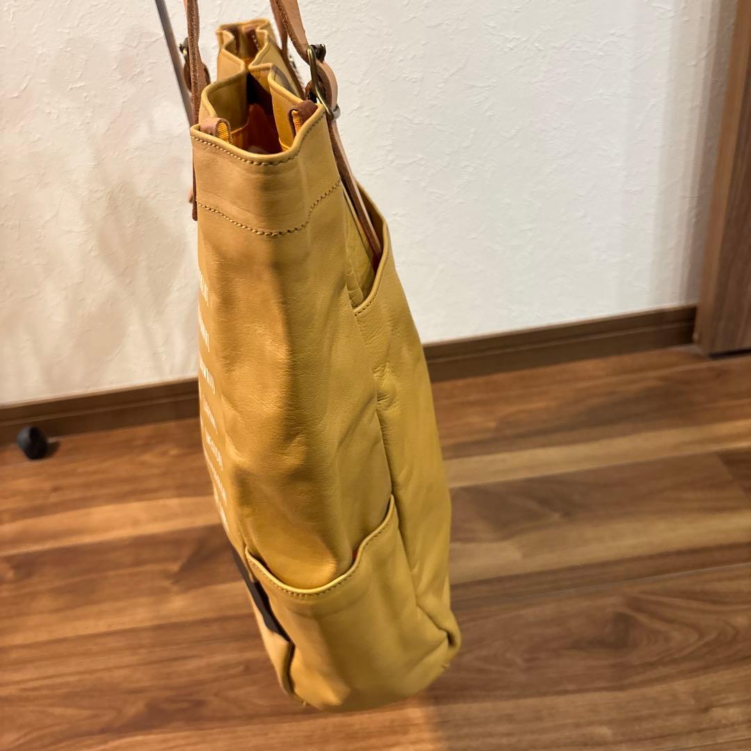 【美品】MSPC マスターピース レザー 本革製 トートバッグ マスタードA4◎