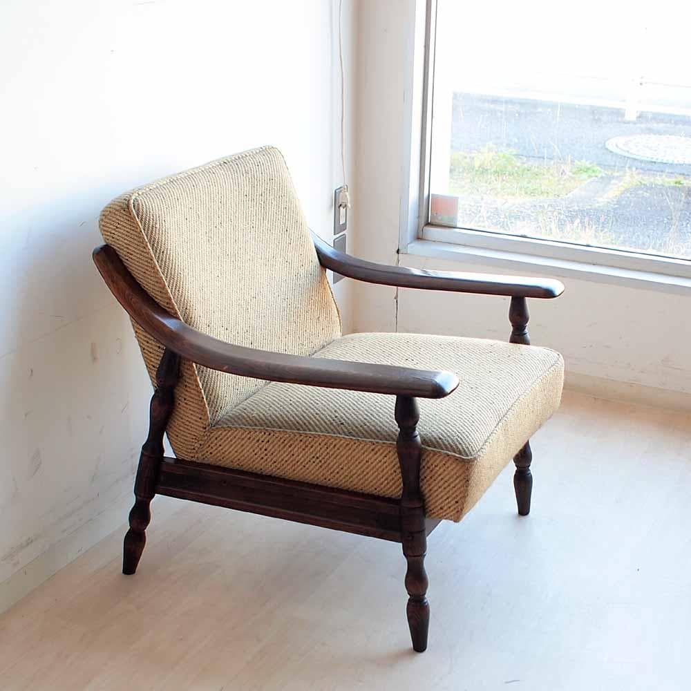 オールドカリモク シングルソファ A ビンテージ ZR24194