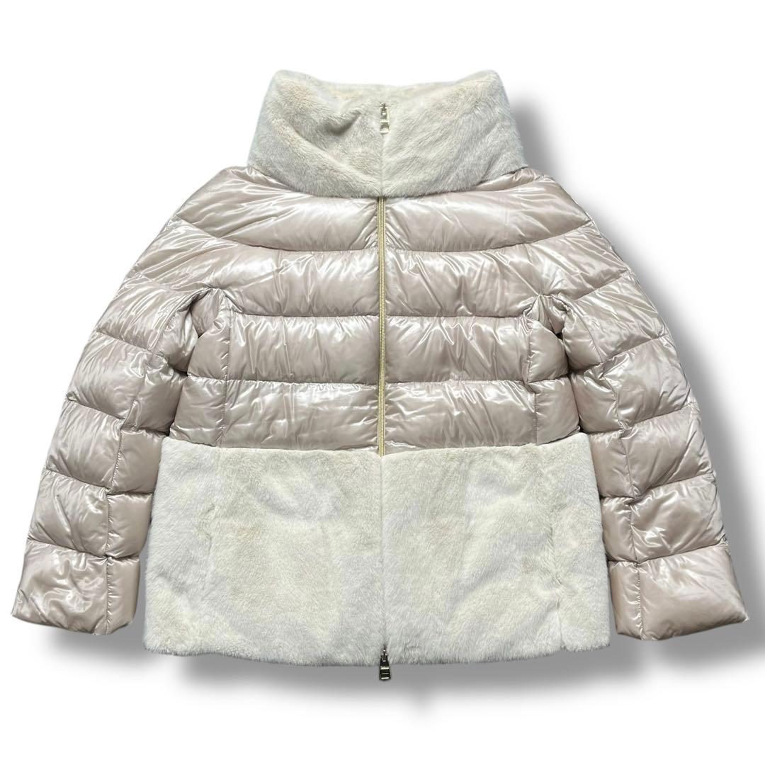 美品 HERNO ヘルノ ダウン アウター エコファー PI1123D 切替