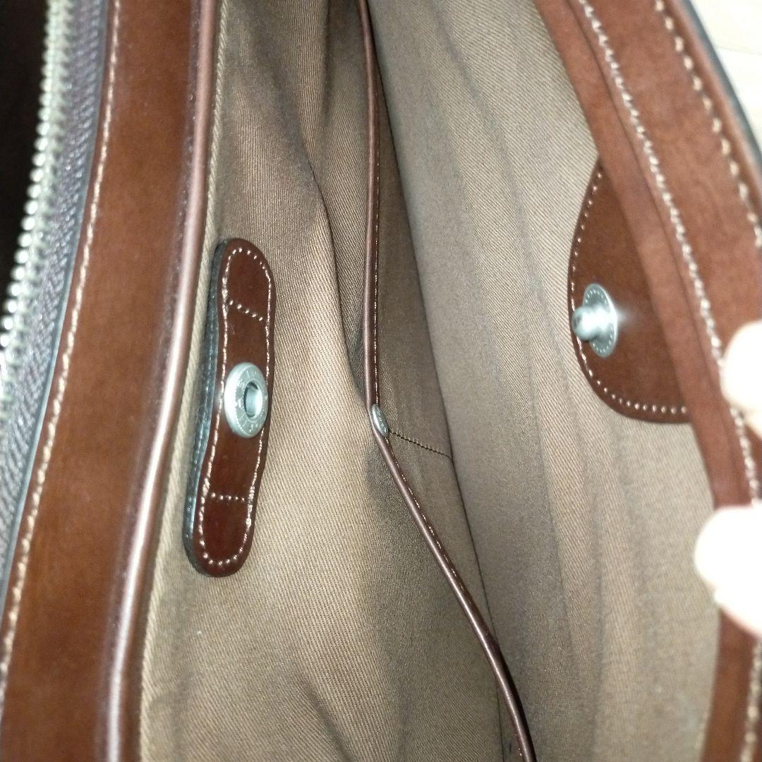 HERGOPOCH　ワキシングレザー トートバッグビジネスバッグ　ダークブラウン