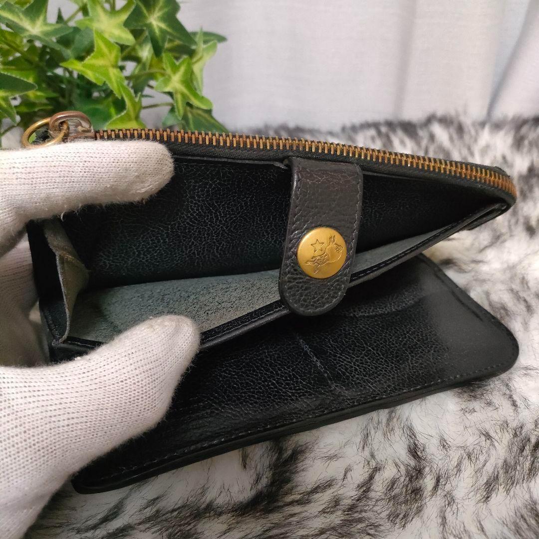 イルビゾンテ 長財布 ブラック L字ファスナー IL BISONTE 財布 黒革