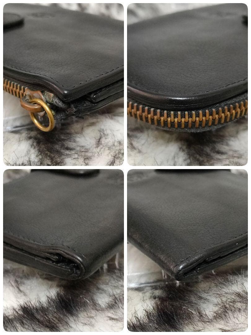 イルビゾンテ 長財布 ブラック L字ファスナー IL BISONTE 財布 黒革