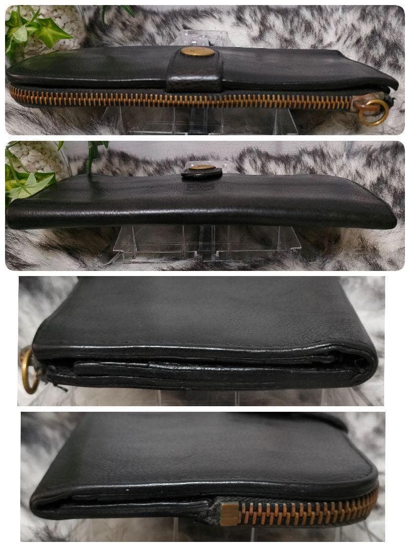 イルビゾンテ 長財布 ブラック L字ファスナー IL BISONTE 財布 黒革