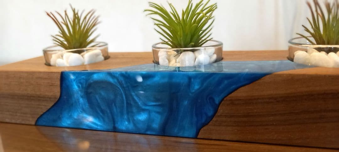 キャンドルホルダー　エアプランツホルダー　ティーライトキャンドル　ウッドレジン