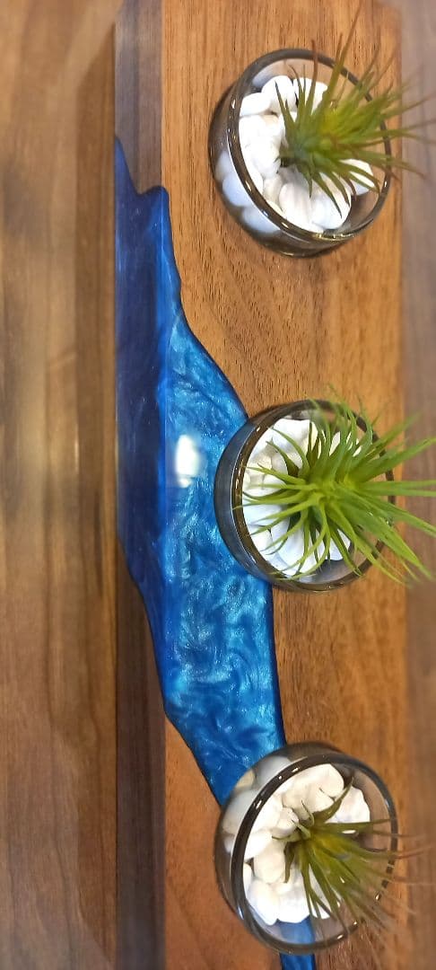 キャンドルホルダー　エアプランツホルダー　ティーライトキャンドル　ウッドレジン