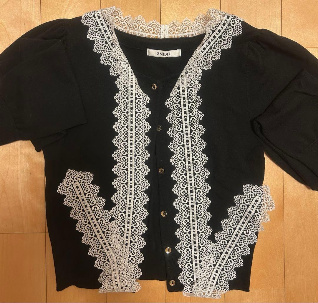 SNIDEL レースボウタイカーディガン