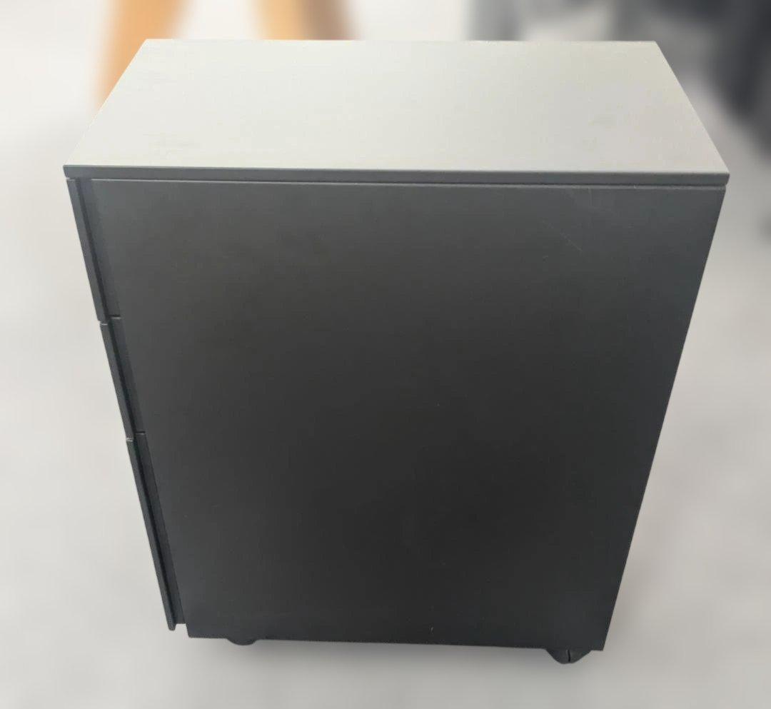 送込鍵付美品！事務キャビネットTRUSCOスリムワゴン30×50×60㎝黒車輪