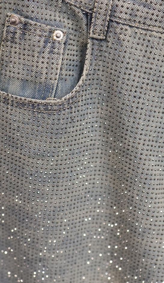 【完売品・激レア】1618 韓国Y2K ストーン付きルーズデニム Mサイズ