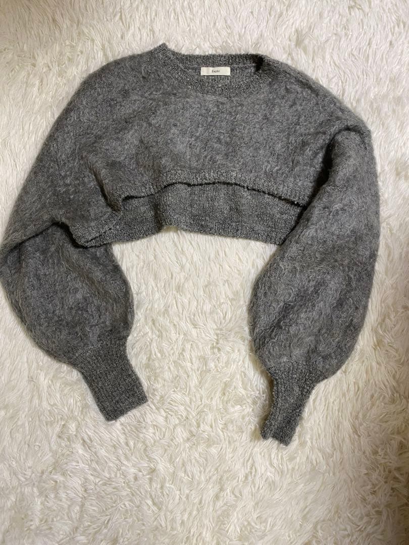 Eaphi FLUFFY WAVE KNIT グレー