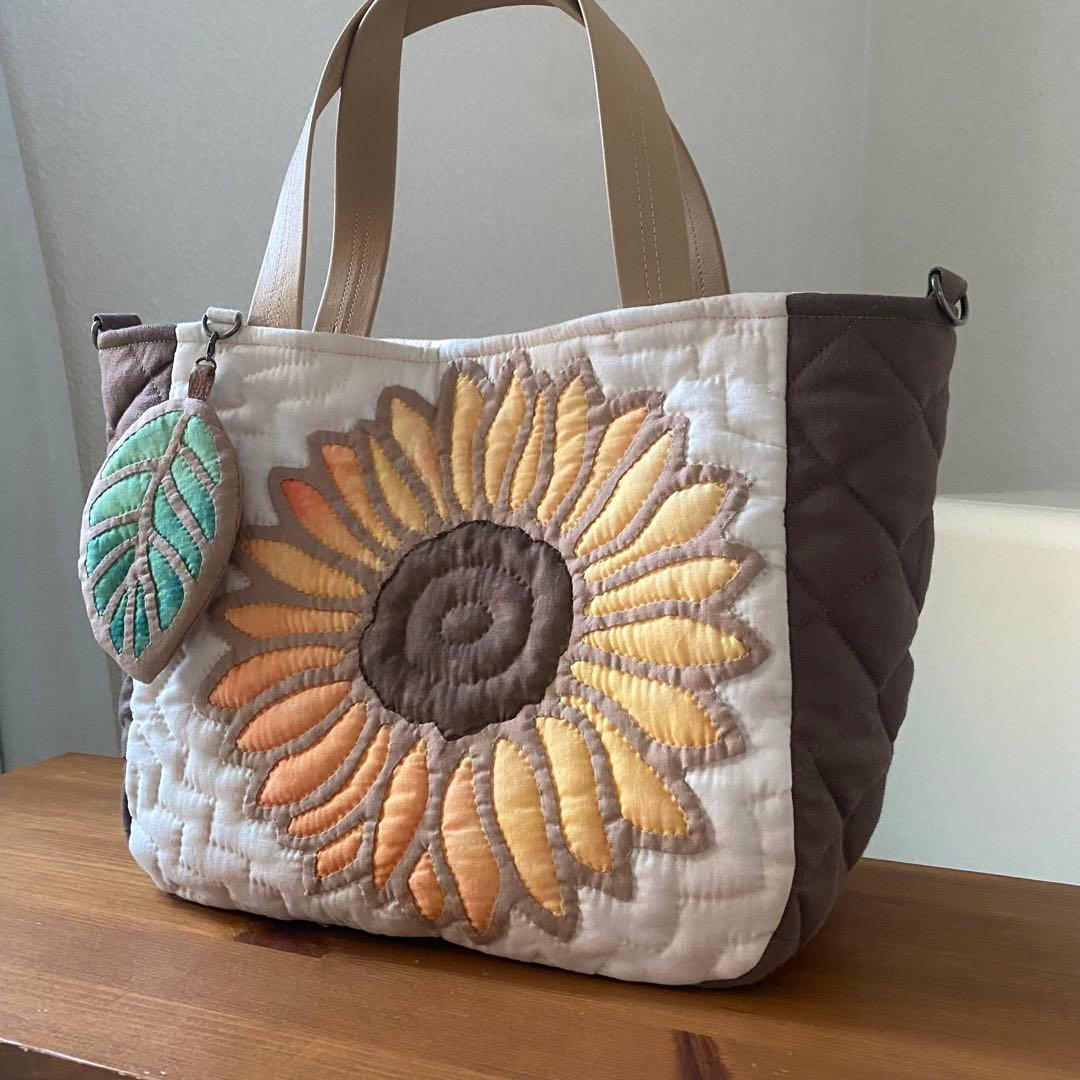 ハワイアンキルト◆トートバッグ◆ひまわり◆ハンドメイド