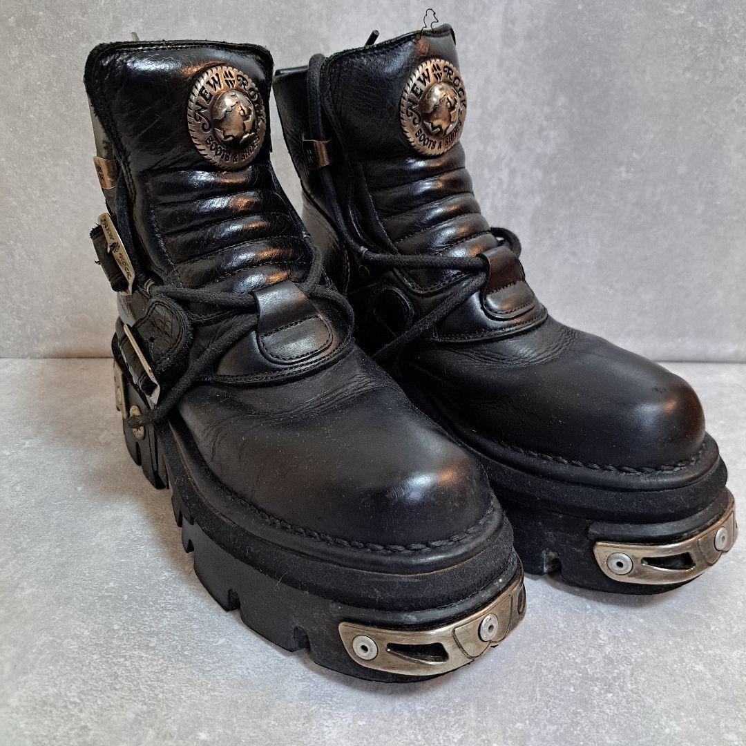 [美品] NEW ROCK (ニューロック)厚底 レザーブーツ(本日週末割引中)