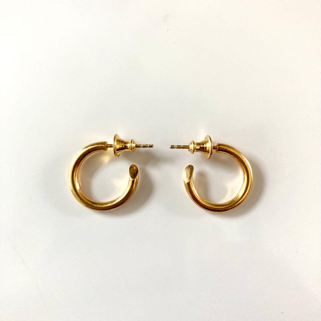 両耳　2.5×18mm ゴールド　18金　ピアス　シルバー925