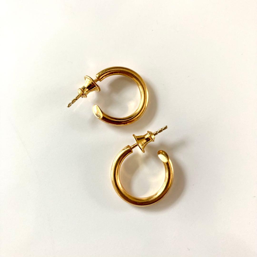 両耳　2.5×18mm ゴールド　18金　ピアス　シルバー925