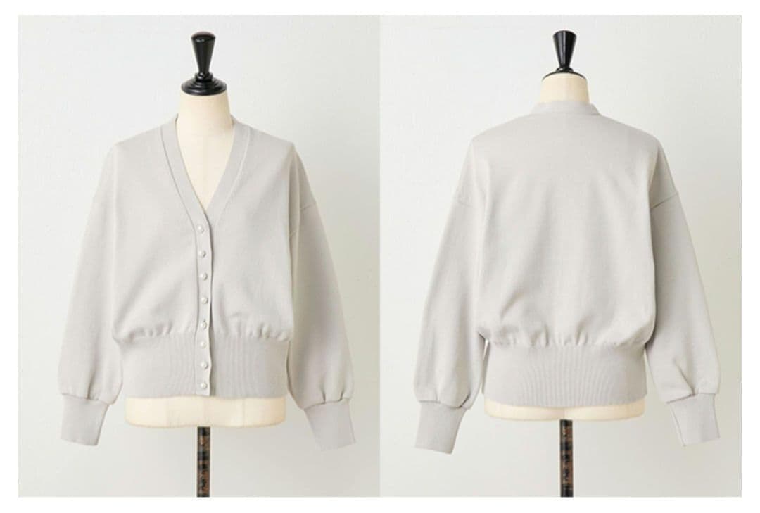 匿名発送　新品タグ付き　BEARDSLEY パールボタンカーディガン　グレー