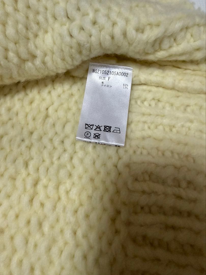 【現行商品】ウィムガゼット　ハンドニットカーディガン　レモンイエロー