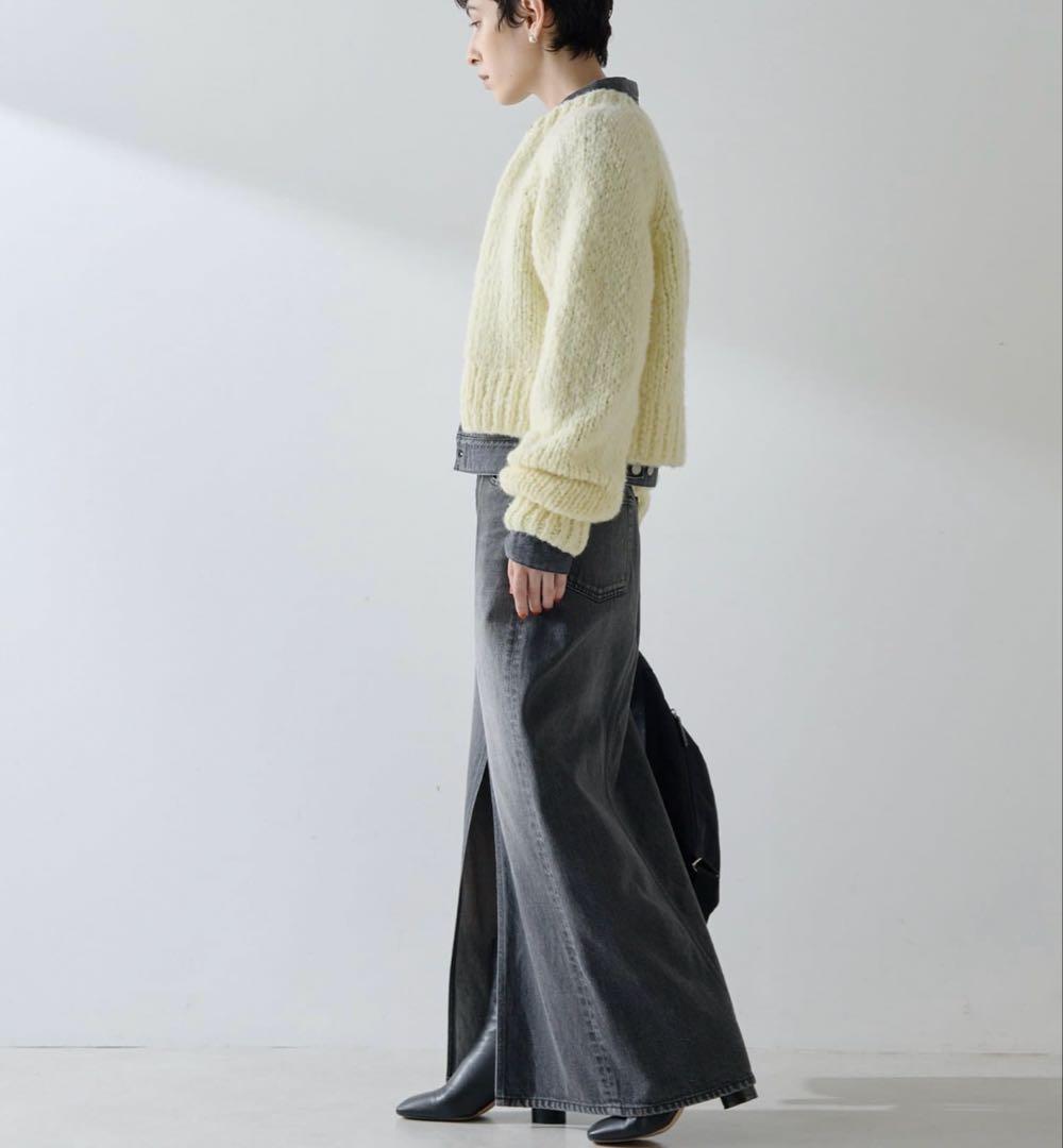 【現行商品】ウィムガゼット　ハンドニットカーディガン　レモンイエロー