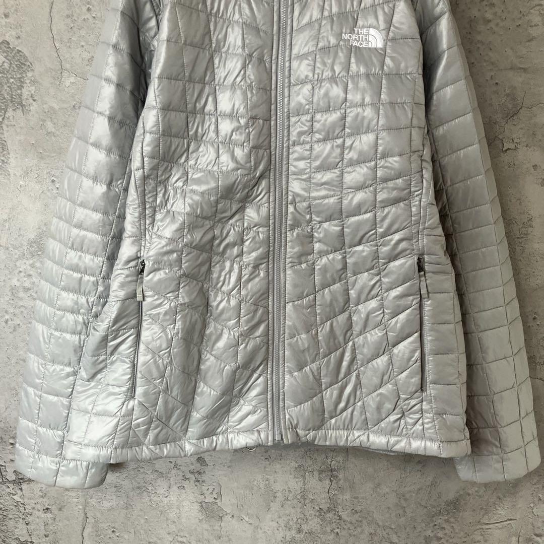 ザノースフェイス　ダウンジャケット　THERMOBALL 灰色　レディースL