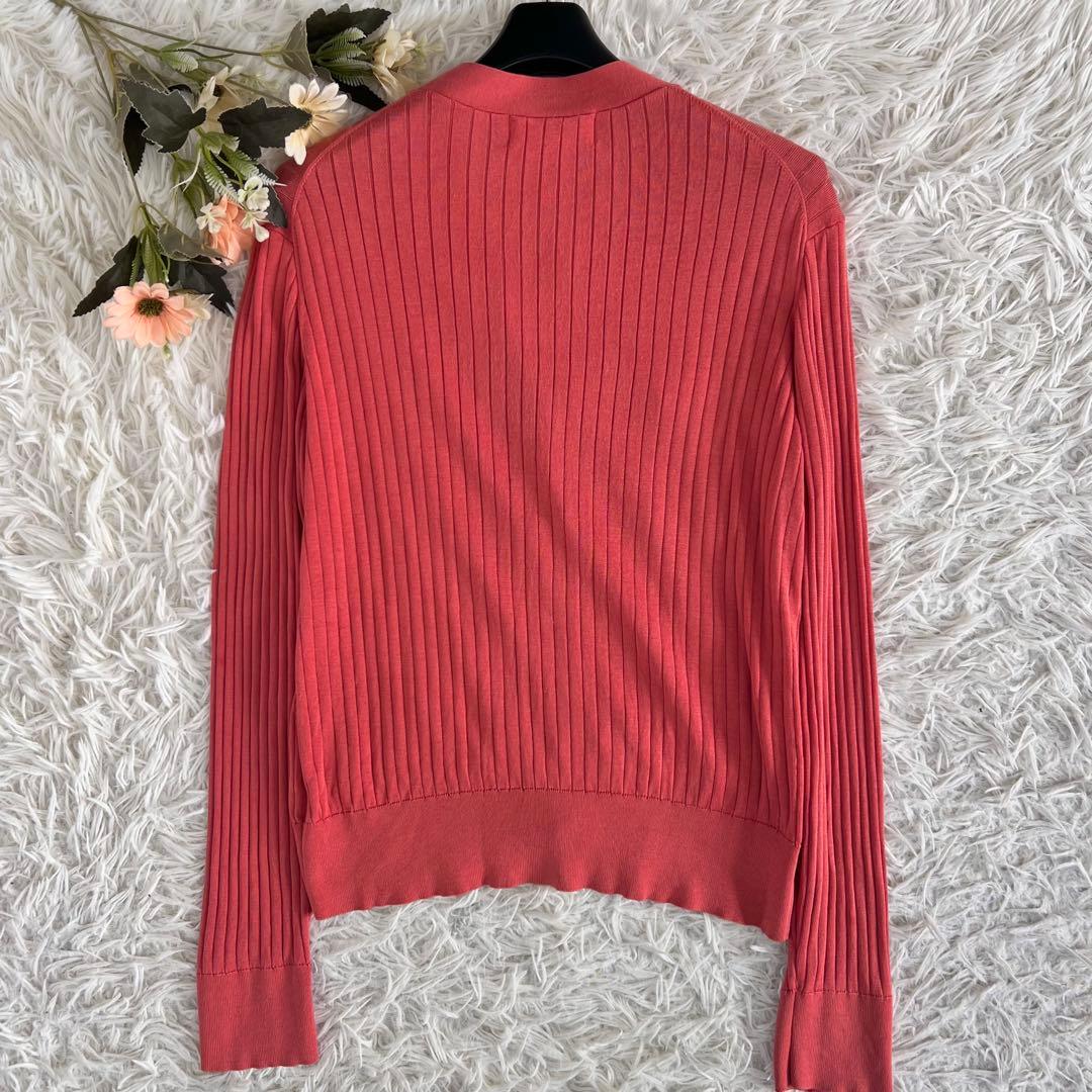 SOÉJU ソージュ シルク 混 リブ V ネック カーディガン