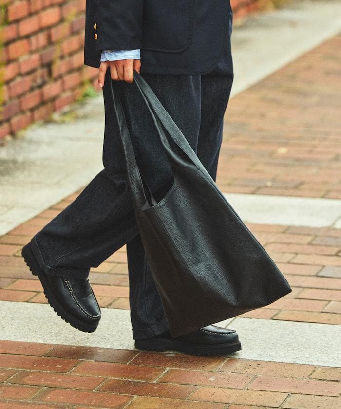 Firsthand レザーマルシェ トートバッグ 牛革 撥水レザー ブラック