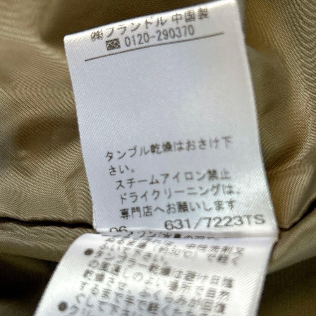 イネド　オリーブグリーン ダウンジャケット ファー付き　大きいサイズ