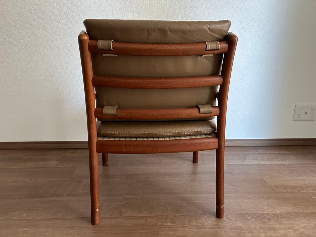 日田工芸 ヴィンテージ チーク無垢材×本革 アームチェア ダイニング マキシム