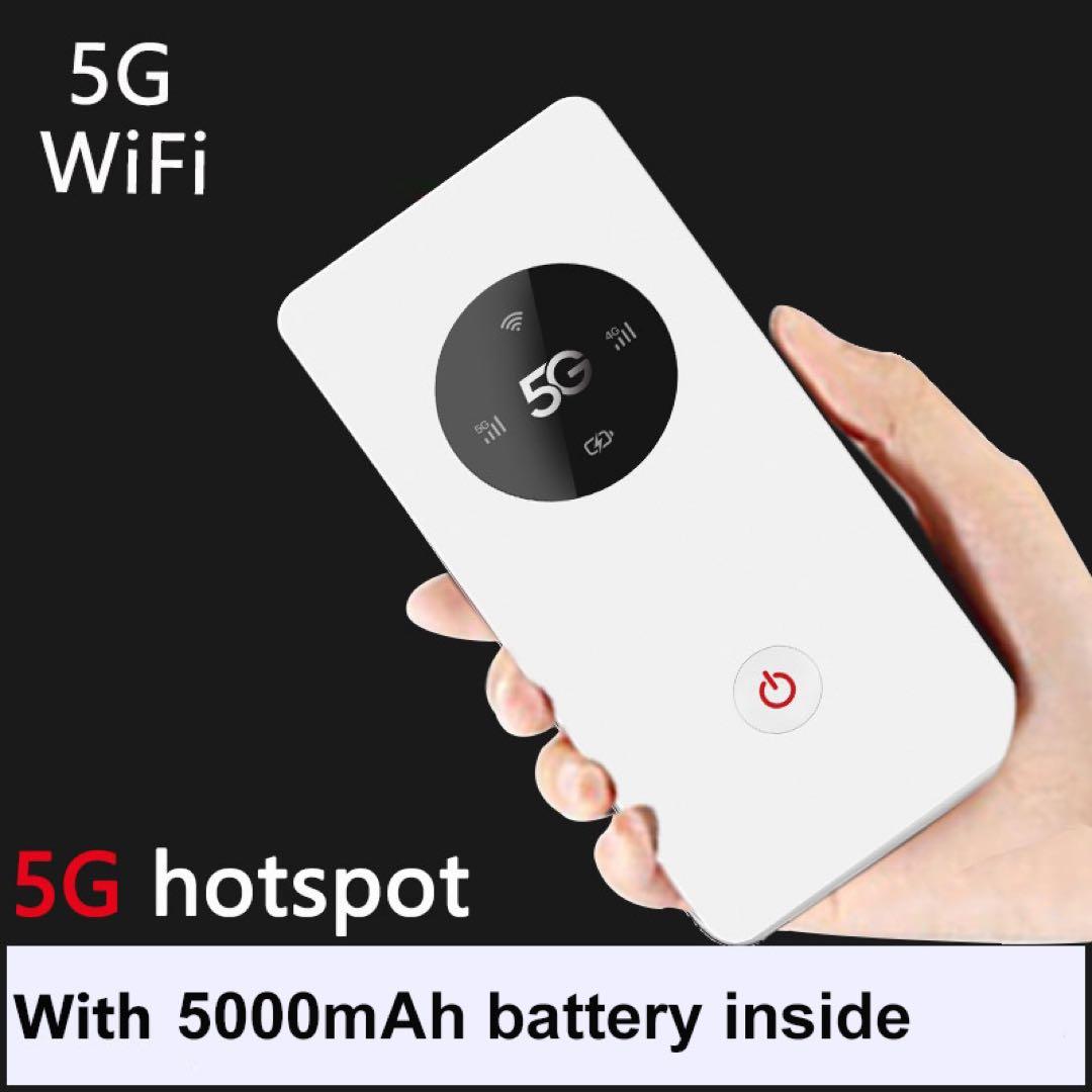 業務用 SIMフリー 5Gモバイルルーター 5000mAh 薄型 海外 旅行出張