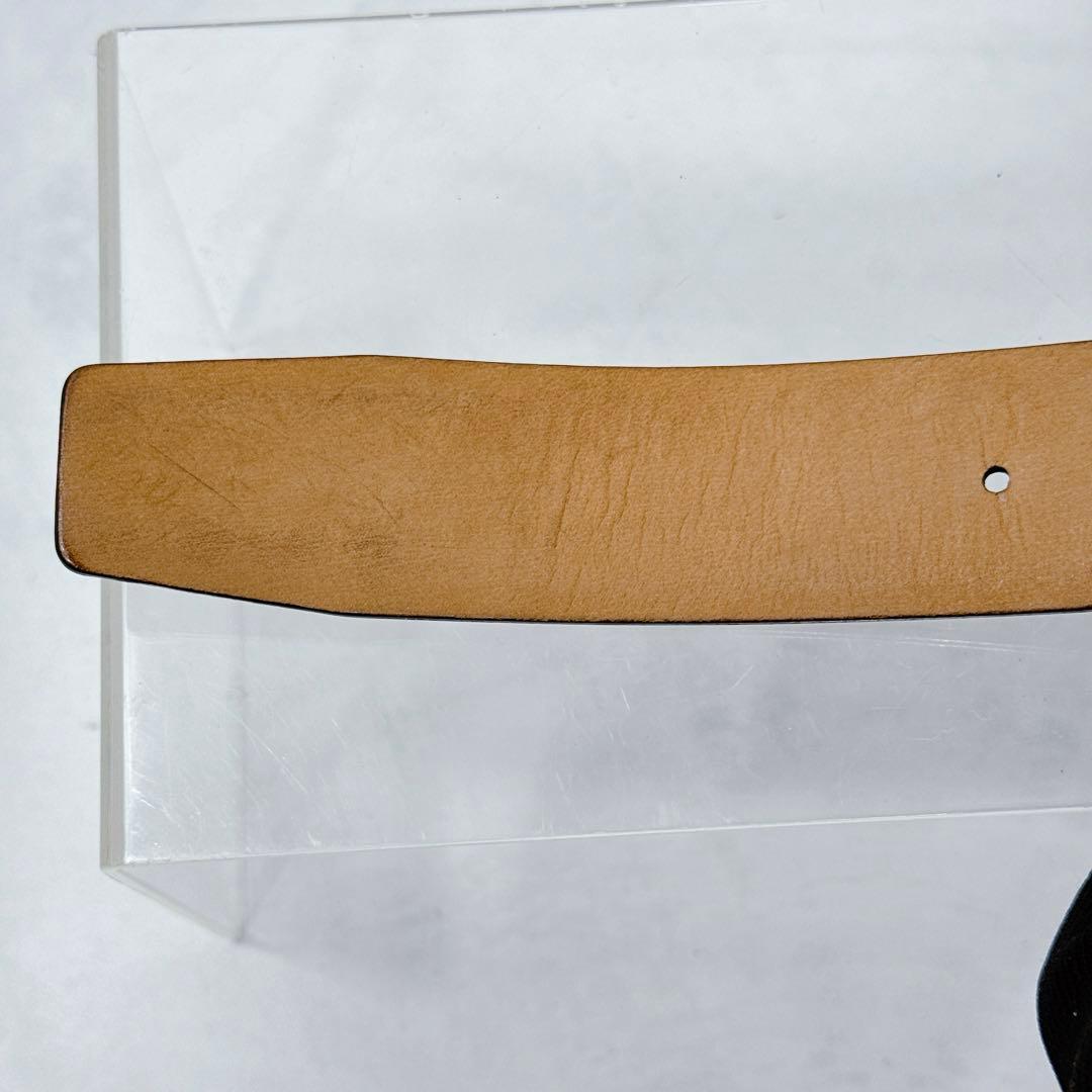 エイジング良好 Ferragamo ダブルガンチーニ ベルト シボ革ガンメタ