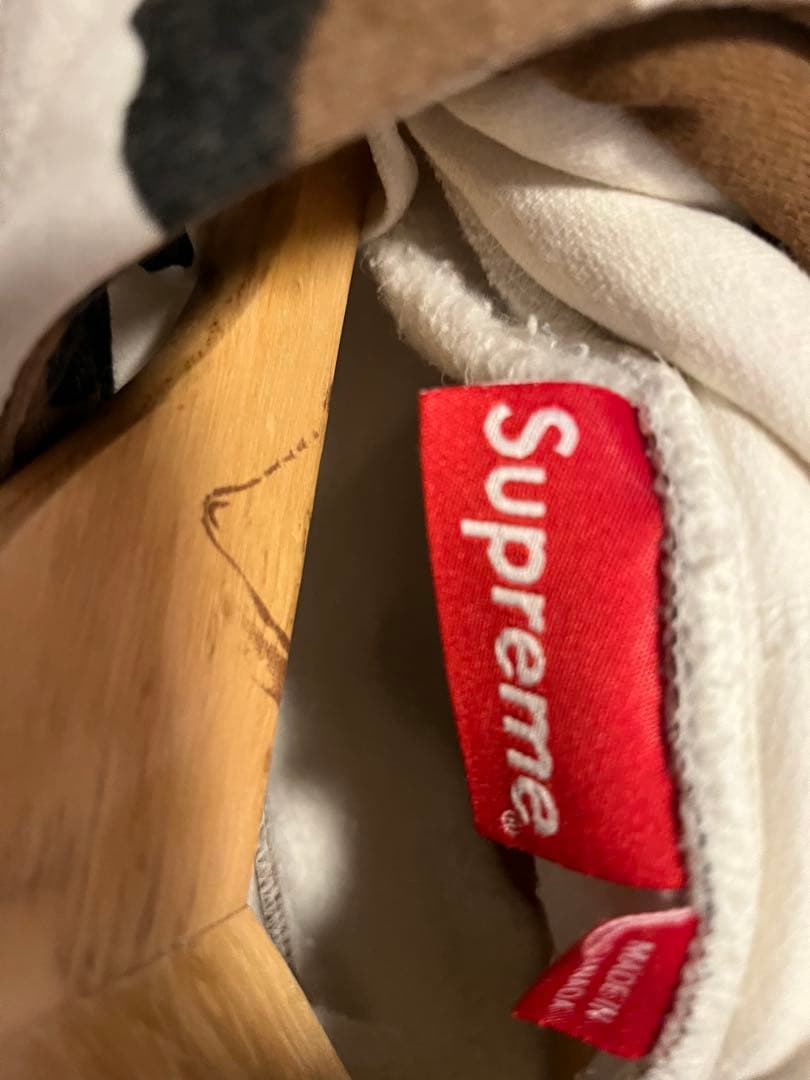 Supreme ホワイト/ブラウン迷彩 boxlogo パーカー