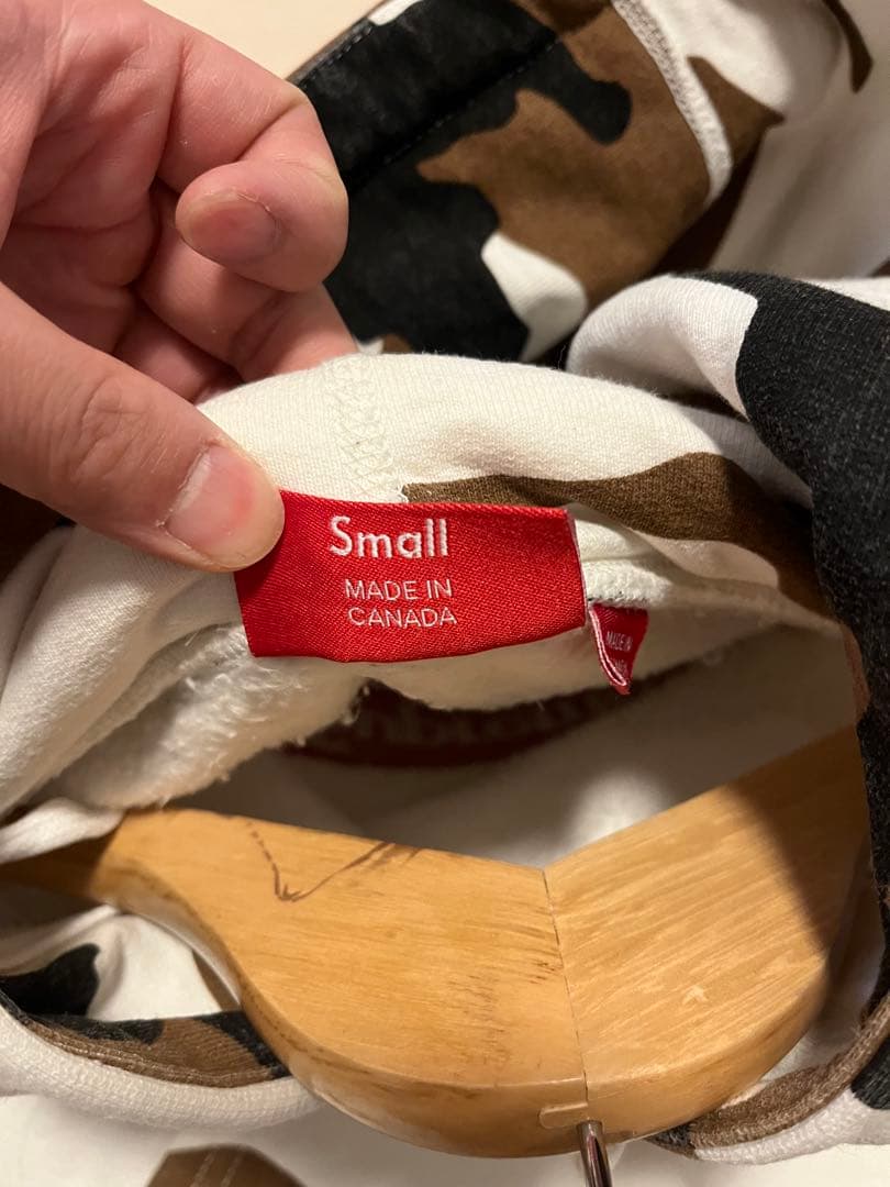 Supreme ホワイト/ブラウン迷彩 boxlogo パーカー