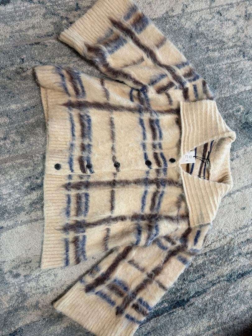 トップス andequal checked pattern knit