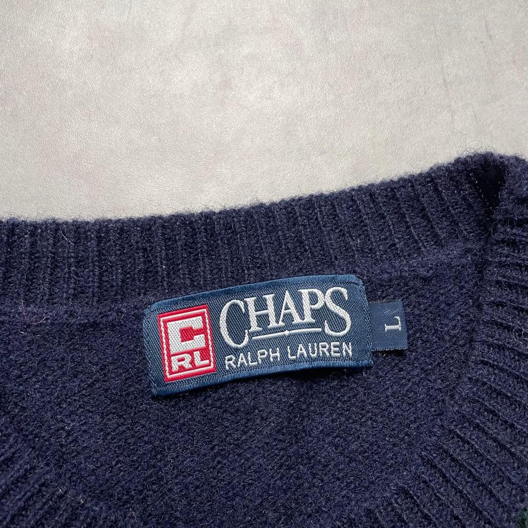 トップス 90s CHAPS RALPH LAUREN black watch knit