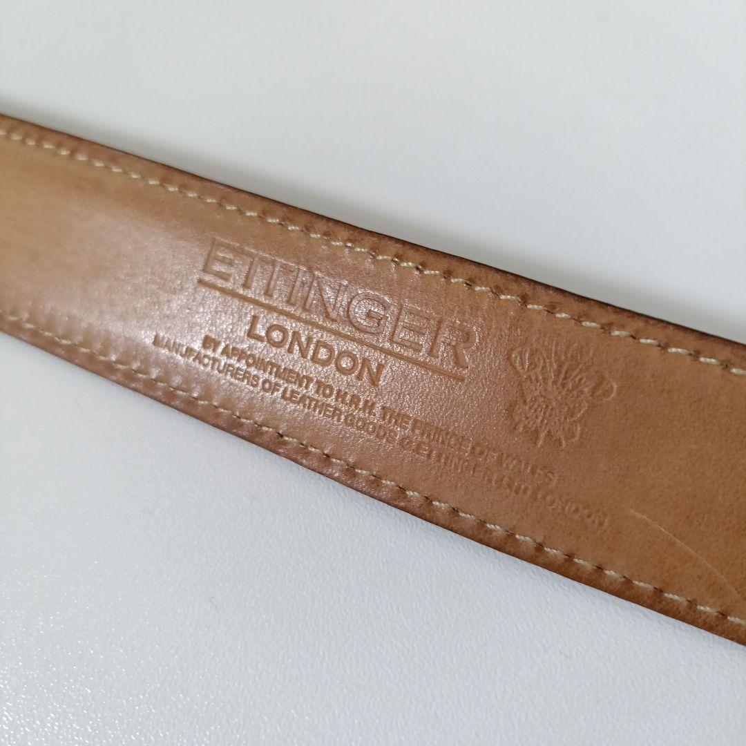 エッティンガー 本革レザーベルト ブラウン系 美品
