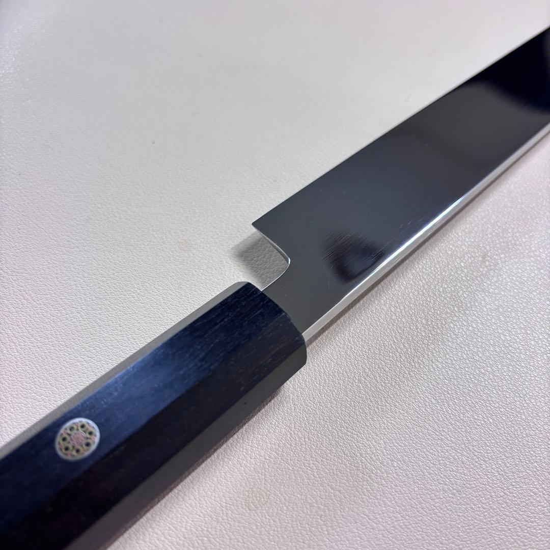 270mm 柳刃包丁 鏡面　黒檀八角柄 刺身包丁 「全鋼」【鞘付き】'