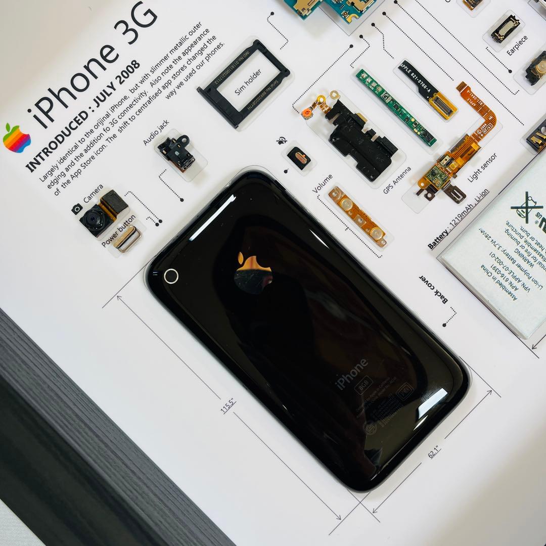 【希少端末】 iPhone 3G 標本アート ボックスフレーム仕様