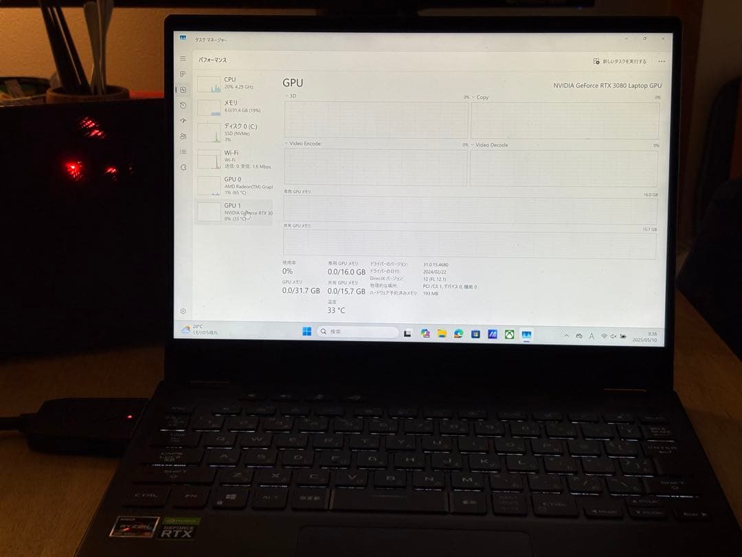 グラフィックボード・グラボ・ビデオカード ROG XG Mobile RTX3080 GC31