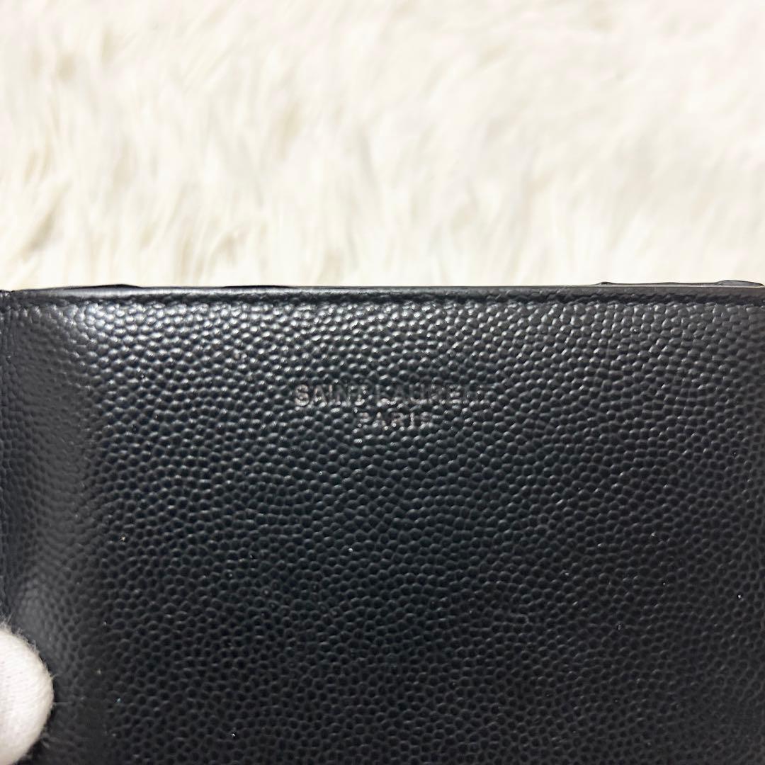 ⭐️定番⭐️サンローラン マネークリップ カードケース キャビアスキン 黒 ブラック