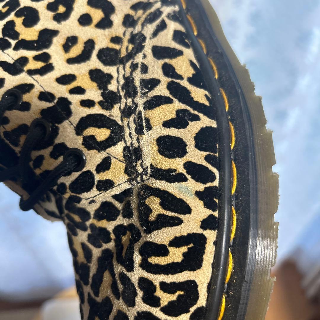 ドクターマーチン　UK6 ヒョウ柄　ハラコ　ファブリックブーツ