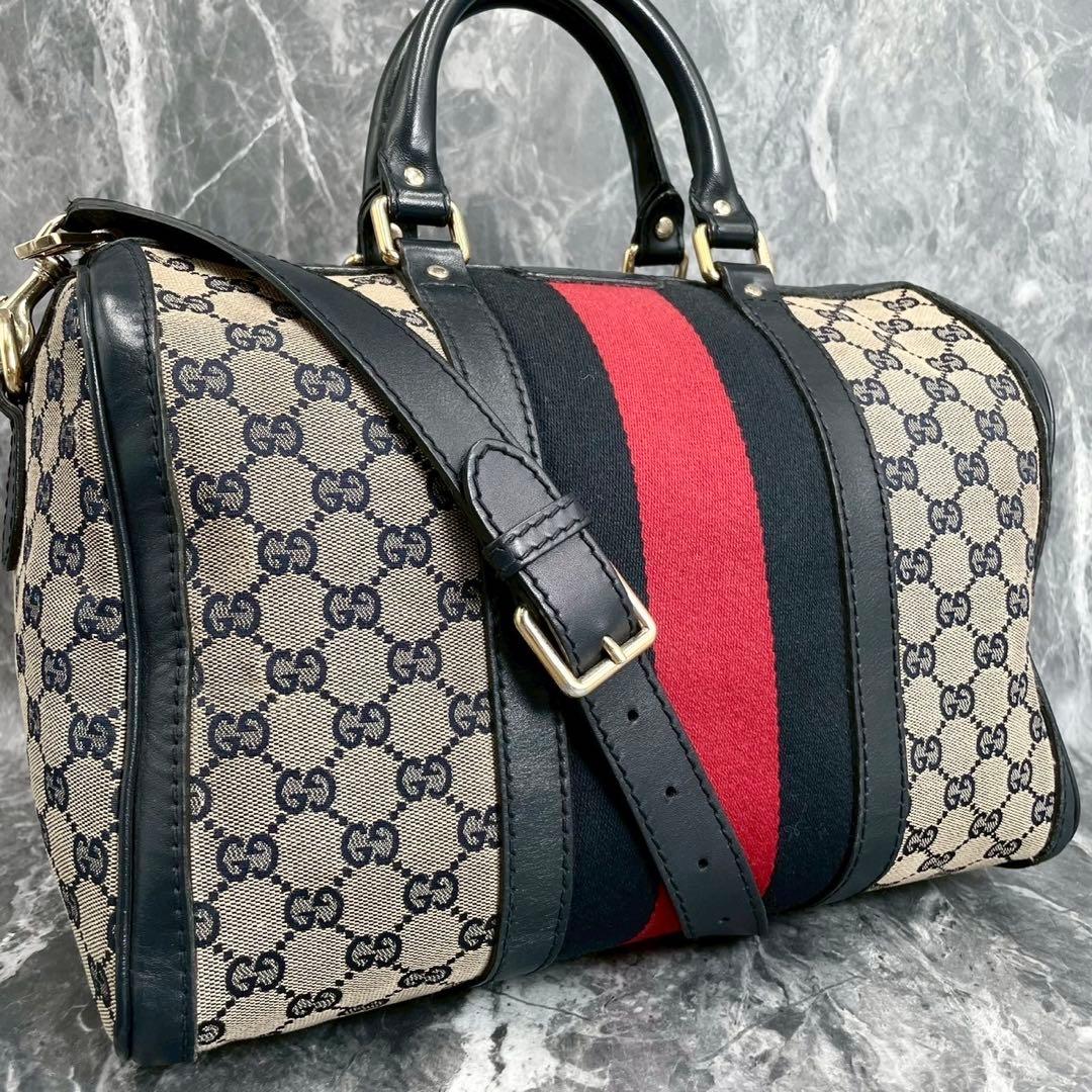 ✨️美品✨GUCCI ボストンバッグ ショルダー 2way シェリーライン ᏩᏩ柄