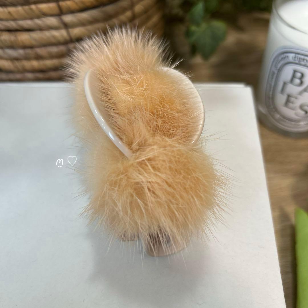 アレクサンドルドゥパリ　ミンクファークリップ　ハーフアップ　バンスクリップ