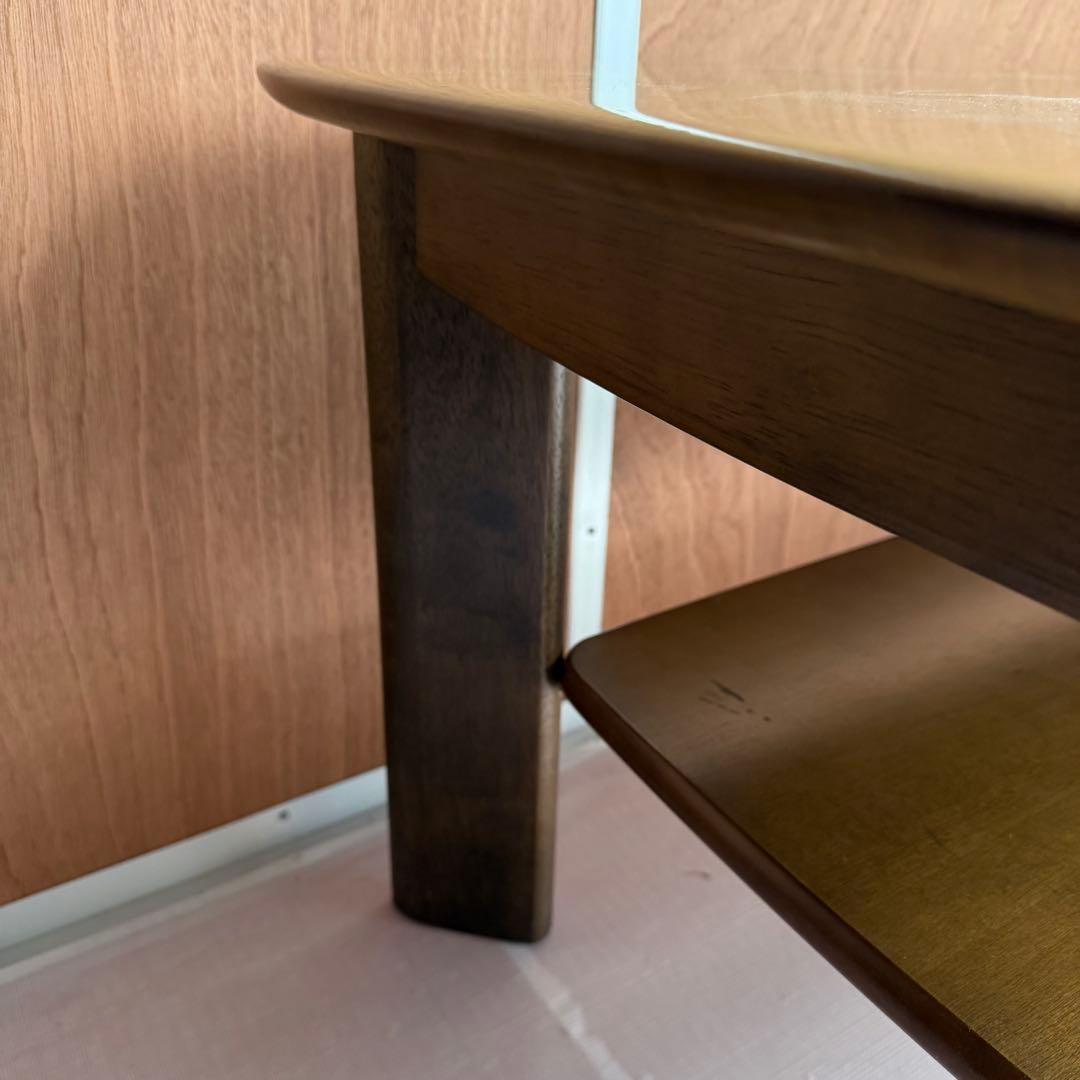 【美品】カリモク ローテーブル TT3500NW 天板綺麗 木製棚付き